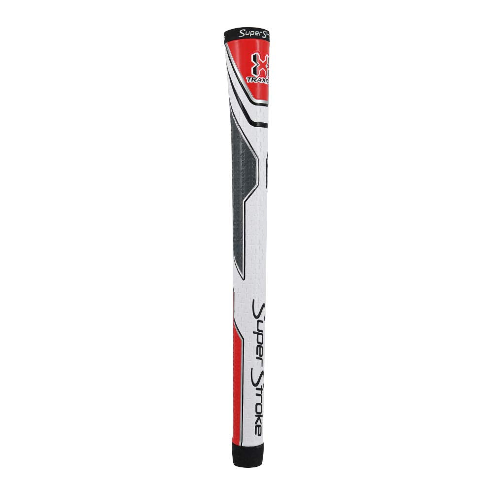 Superstroke Traxion Tour Golf Club Grip, White/Red/Gray (Midsize) | Advanced Surface Texture That Improves Feedback And Tack | E