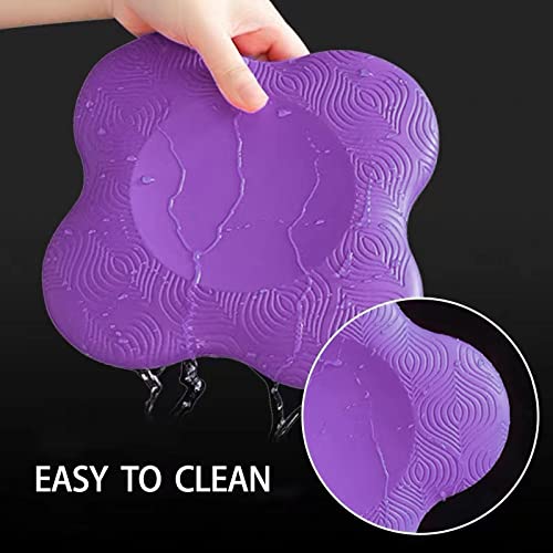 Zealtop Yoga Knee Pad Cushion Extra Thick For Knees Elbows Wrist Hands Head Foam Yoga Pilates Work Out Kneeling Pad (Purple 2Pac