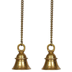 Skywalk Brass Hanging Bells With Chain For Home Mandir Temple Living Room Decoration Pooja Decorative Items Door Ding Dong Puja