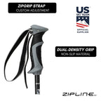 Ski Poles Graphite Carbon Composite - Zipline Lollipop U.S. Ski Team Official Supplier (Black Carbon Weave, 40'' In./102 Cm)