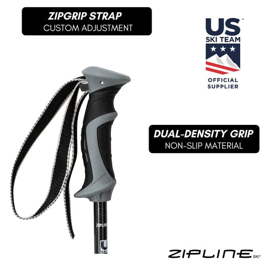 Ski Poles Graphite Carbon Composite - Zipline Lollipop U.S. Ski Team Official Supplier (Black Carbon Weave, 40'' In./102 Cm)
