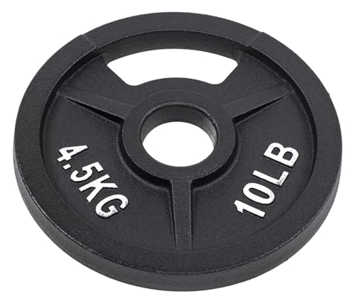 Fitvids Olympic Cast Iron 2-Inch Weight Plate for Strength Training & Weightlifting, 10 LB Set of 4