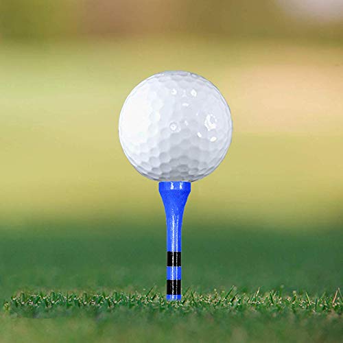 Zivisk Wooden Golf Tees 2-3/4 Inch 100 Count, 2.75'' Long Golf Wood Bamboo Tees(Blue,70Mm)