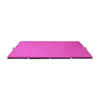 Balancefrom All Purpose 4'X10'X2'' Extra Thick High Density Anti Tear Gymnastics Gym Folding Exercise Aerobics Mats, Pink
