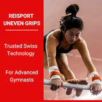Reisport Women'S Gymnastic Grips Uneven Double Buckle Bar Grips, No Slip Fit, Xx-Small, X-Small, Small, Medium, Large, X-Large,