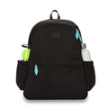 Ame & Lulu Courtside 2.0 Tennis Backpack - Removable Adjustable Straps - Exterior Pocket Fits Two Racquets - Black & Blue - 1 Co