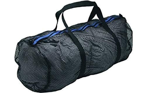 Innovative Heavy Duty Large Mesh Duffel Bag, Black/Blue For Scuba Gear, Snorkeling, Diving, Rafting, Kayaking, And Other Outdoor