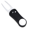 Mile High Life All Metal Foldable Golf Divot Tool With Pop-Up Button & Magnetic Ball Marker (Black Bone)