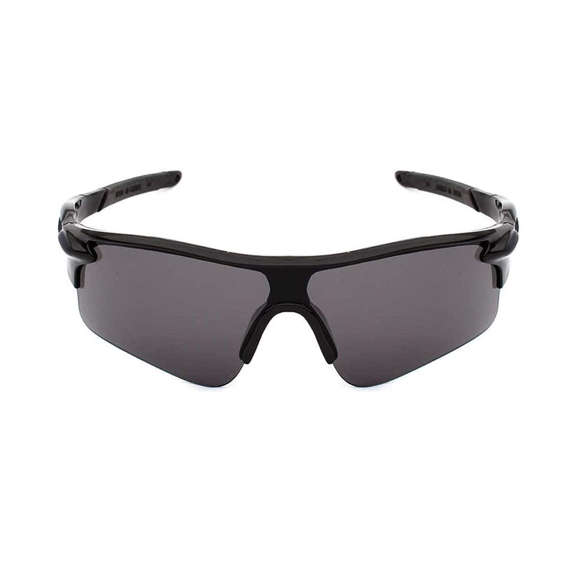 Sekishun-cho Outdoor Sports Athletes Sunglasses for Cycling Fishing Golf,100% UV Protection (Black)