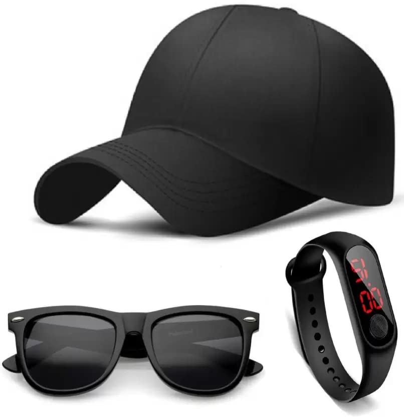 Selloria BrandBlack Cotton Adjustable Unisex Cap Quick Drying Sun Hat For Summers Outdoor Activites Sports Baseball Black Hat F