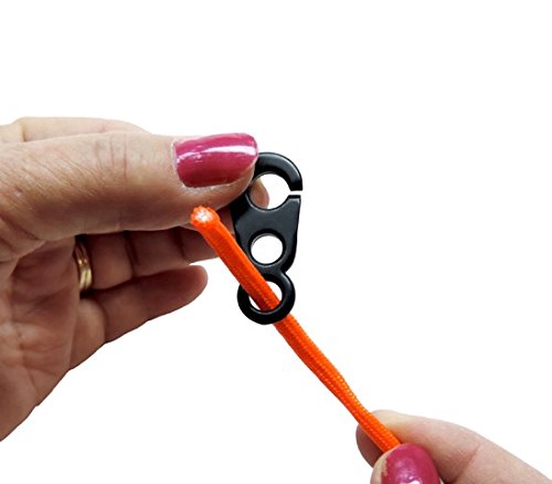 Brummel Hooks - Sister Clips Stainless Steel For 1/8 Inch To 1/4 Inch Cord. (Blackened Stainless Steel, 5 Pair Pack)