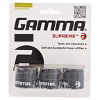 Gamma Sports Supreme Overgrip For Tennis, Pickleball, Squash, Badminton, And Racquetball Racquets, 3-Pack, Grey