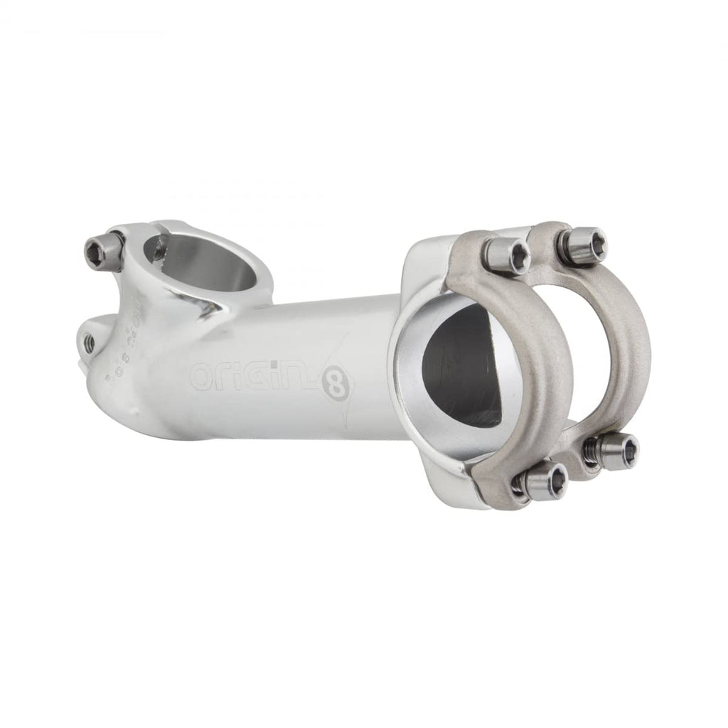 Origin8 Pro Fit Alloy Ergo Stem, 1 Or 1-1/8 X 31.8-25.4/28.6-25.4 X 35D X 110Mm, Silver