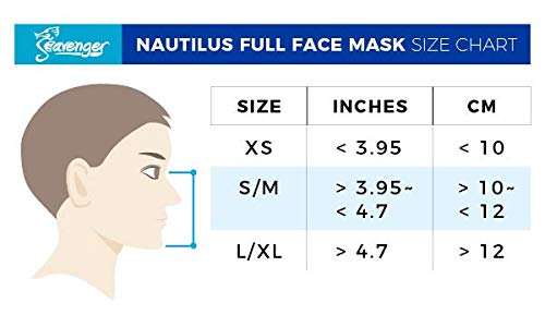 Seavenger Nautilus Full Face Snorkel Mask With New Breathing System (Blue Gray, L/Xl)
