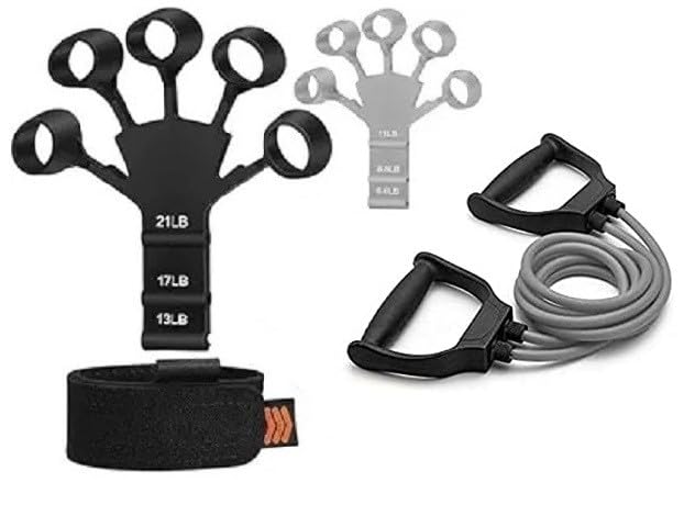 Shopfleet Portable Finger Stretcher with Double Toning Tube for Improving Power and Flexibility in The Wrists, Fingers, and Fore