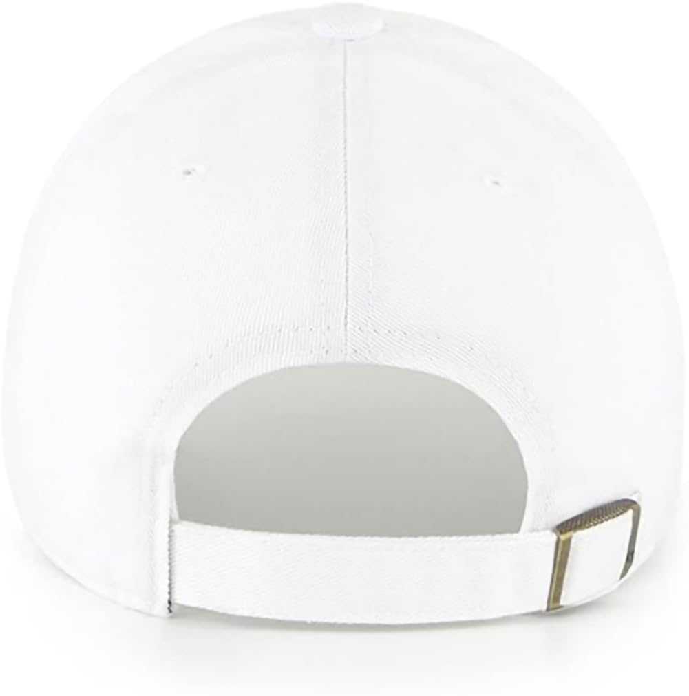 47 New York Yankees Primary Logo Ballpark Clean Up Dad Hat Baseball Cap - White White Pink Bottom