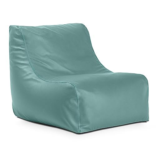 Jaxx Ponce Nautical Edition - Bean Bag Chair For Boat, Yacht & Watersports - Marine Vinyl, Waterfall Blue