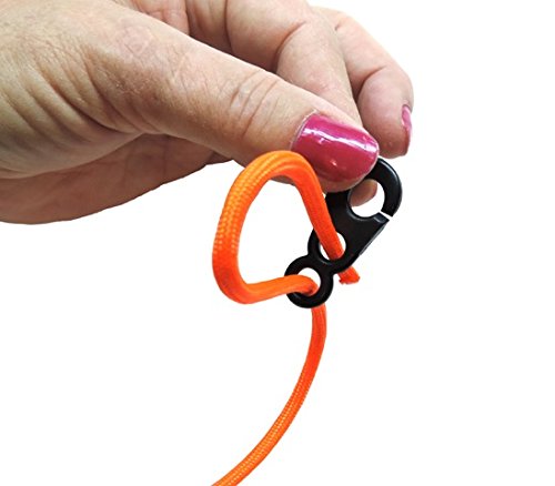 Brummel Hooks - Sister Clips Stainless Steel For 1/8 Inch To 1/4 Inch Cord. (Blackened Stainless Steel, 5 Pair Pack)