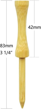 Zivisk Bamboo Golf Tees 3-1/4 Inch 100 Count Wooden Tall Step Down Castle Tees Golf (Natural Color)