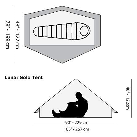 Six Moon Designs Lunar Solo Gray 1 Person Ultralight Tent. 26 Oz. Backpacking Tent. 100% Silicone Coated Polyester Material For
