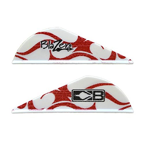 Bohning True Color Blazer Vane, 2    Hunting, 3D, Vane, Red & White Flame, 100Pk
