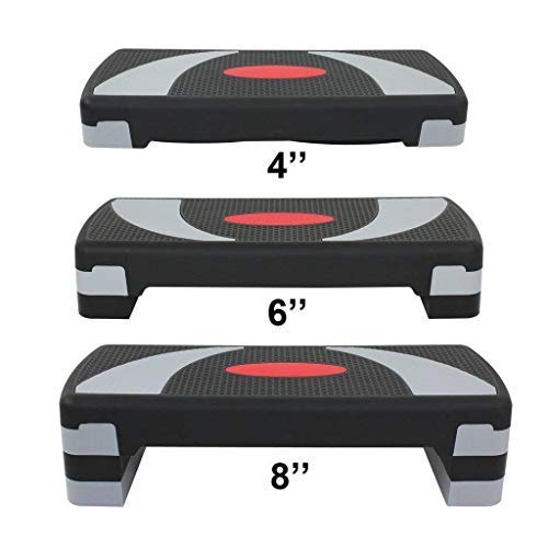 Homgarden 31'' Adjustable Workout Aerobic Stepper In Fitness & Exercise Step Platform 4'' - 6'' - 8'' Platform Trainer Stepper W