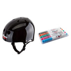 Wipeout Dry Erase Kids Helmet For Bike, Skate, And Scooter, Black, Ages 5+