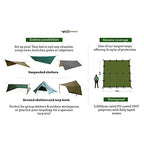 Dd Hammocks - Dd Tarp 4X4 - Coyote Brown (13Ft X 13Ft) - 100% Waterproof Lightweight & Multifunctional Rainfly Square Tarp Tent