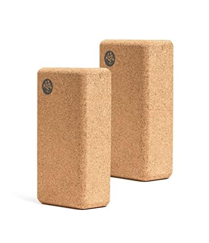 Manduka Cork Lean Yoga Block - Resilient Sustainable Material, Portable, Comfortable, Easy to Grip Fitness, Yoga Exercise & Pila