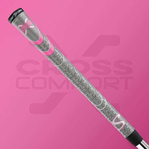 SuperStroke Cross Comfort Golf Club Grip, Gray/Pink (Undersize), Pack of 13 Soft & Tacky Polyurethane That Boosts Traction X-Sty