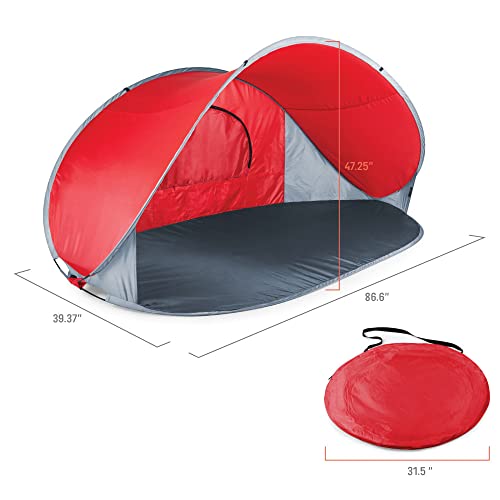 Picnic Time Ncaa Cornell Big Red Manta Portable Beach Tent - Pop Up Tent - Beach Sun Shelter Pop Up