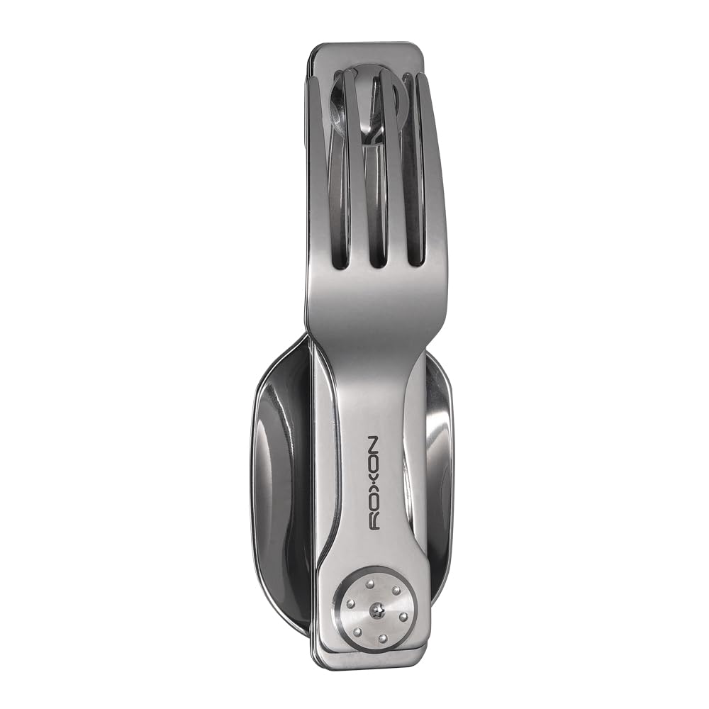 Roxon C2 Camping Utensil 2 In 1 Detachable Folding Cutlery With Fork & Spoon For Outdoor, Camping, Hiking, Easy To Carry Highly