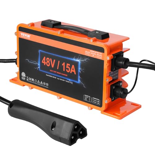 Vevor 48 Volt Golf Cart Battery Charger, 15 Amp, Smart Battery Charger With Rxv Plug, Compatible With Lead-Acid Agm/Gel/Efb Mf F