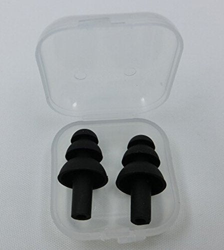 6Pairs Soft Silicone Earplus Swimmers Flexible Ear Plugs For Swimming Sleeping With Earplug Case (Black)