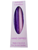 Dlight Online Pack Of 4 Christmas Advent Taper Candles - 3 Purple Taper Candles, 1 Pink Tapered Candle - Candlesticks For Advent