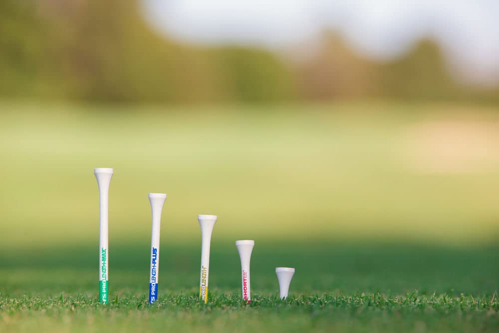 J&M Pts Pro Length Max Golf Tees (50-Count), White/Green, 4-Inch