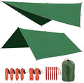 Redcamp Hammock Rain Fly Camping Tarp Waterproof, 10X10Ft Lightweight Backpacking Rain Tarp Shelter For Hiking Outdoor, Green
