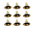 Uapan Brass Pooja Room Bells With J Hook (Silver Gold_2 Inch, Pack Of 9)