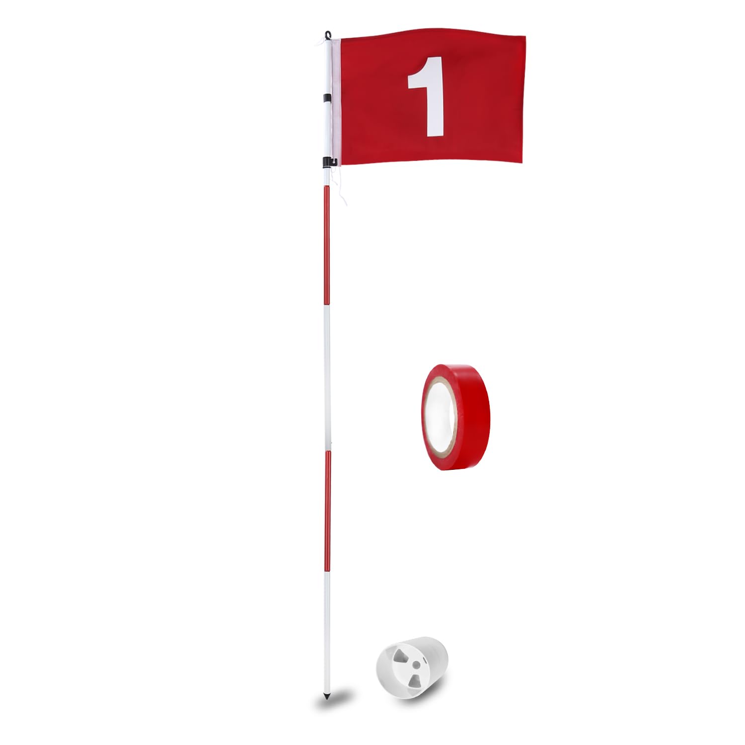 Kingtop Golf Pin Flags Basic, Practice Putting Green Flagstick Hole Cup Set, Golf Flag Stick For Driving Range  Backyard  Indoor
