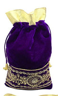 DMS RETAIL Return Gift Bags/Wedding Party Favor/Jewellery Pouch/Shagun Gift Pouch Velvet Laced Potli Bag  Purple