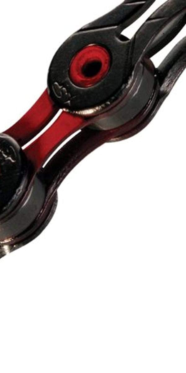 Kmc 10-Speed Dlc10 Series Chain, Red, For Road/Mountain/Gravel; Shimano, Sram, And Campagnolo Compatible, 116 Links, Missing Lin