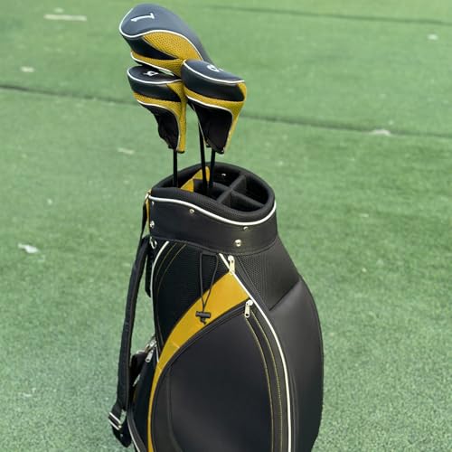 Andux Golf 460Cc Driver Fairway Wood Club Head Covers Hook & Loop Set Of 3 Yellow