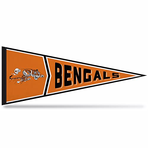 Rico Industries Nfl Football Cincinnati Bengals Retro - Alt 12'' X 30'' Felt Wall D  Cor Pennant - Great For Home/Bed Room/Man C