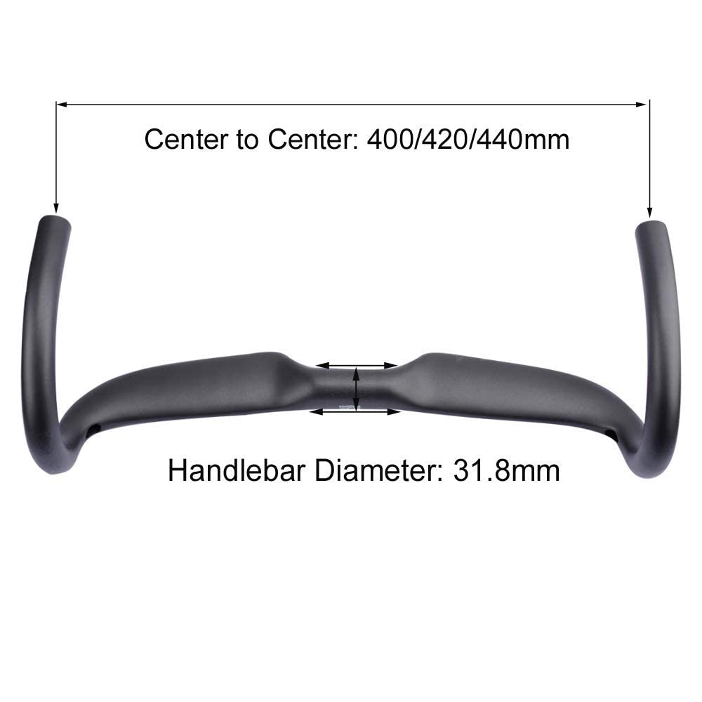 Road Bike Handlebars Alfa Pasca Carbon Handlebars Road Bike Drop Bars Racing Bicycle Handlebars Lightweight 31.8 Black Ud Matte
