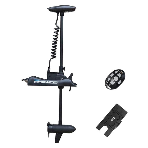 Aquos Haswing Black 12V 55Lbs 48Inch Bow Mount Trolling Motor With Remote Control, Quick Release Bracket For Inflatable Boat Kay