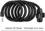 Titanker Bike Locks With Keys, Bike Lock Cable 4 Feet Coiled Secure Bike Cable Lock With Mounting Bracket, 12 Inch Diameter