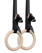 Titan Fitness Wooden Gymnastics Rings With Cam Buckle Straps, Home Gym Equipment, 8?