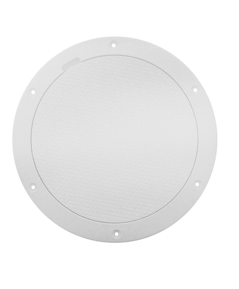 Beckson Dp85-W Pry-Out Deck Plate - 8'' With Diamond Center, White