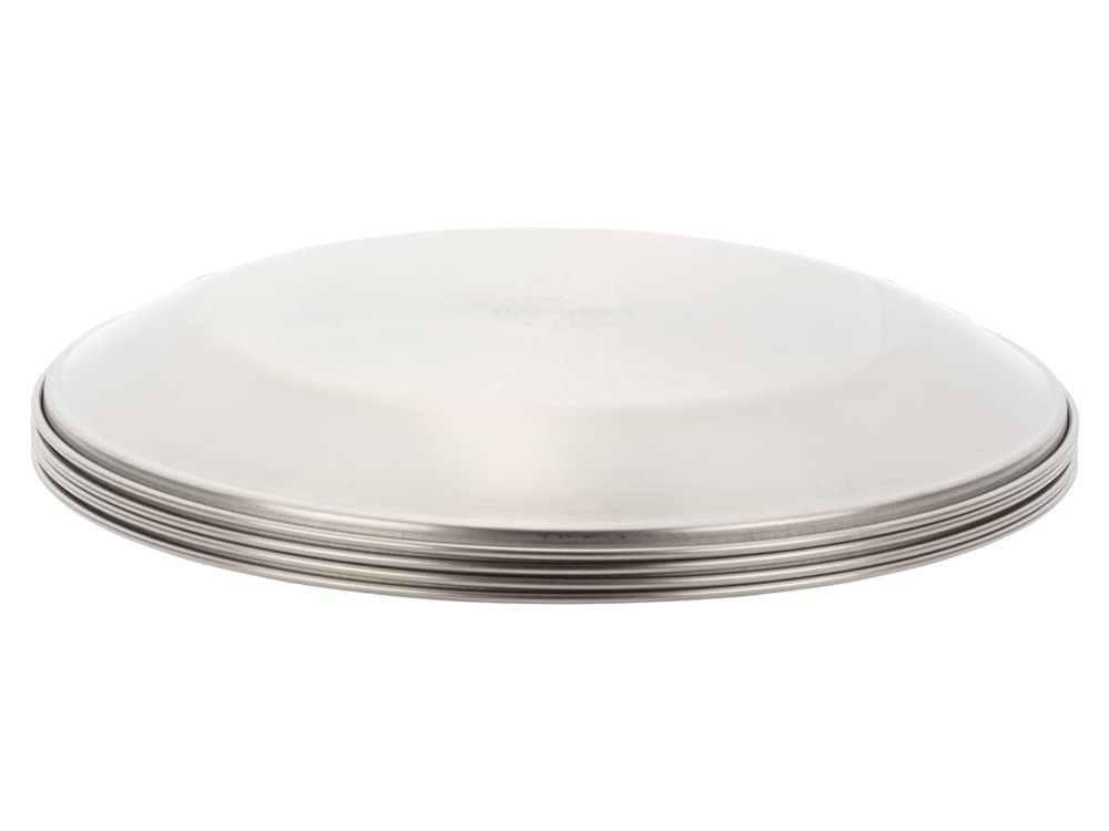 Tableware Set - Ultralight, Stainless Steel Camping Cookware Set - Durable Kitchenware Set With Plate, Dish, Bowls & Mesh Bag -