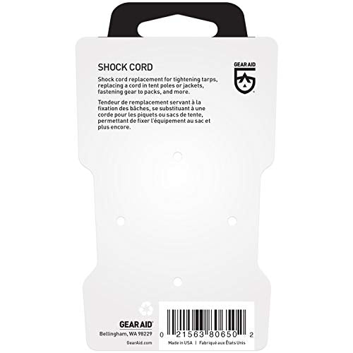 Gear Aid Elastic Shock Cord For Tent Poles And Jackets, Black, 84 X 1/8